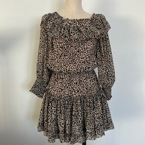 Off the shoulder animal print dress